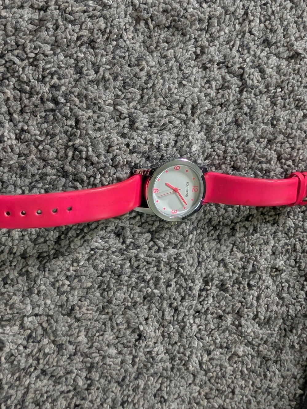 Used Condition Express Hot Pink Strap Watch with Pink Accents